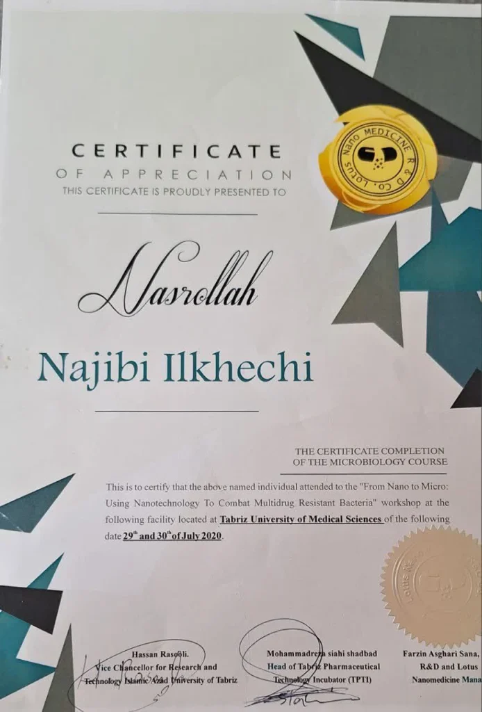 تقدیر نامه شرکت کاوشگران یاشیل مواد یاخته آذربایجان